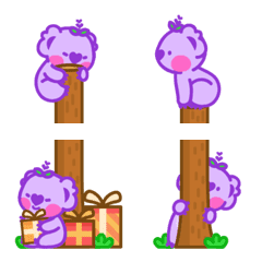 [LINE絵文字] Purple Koala ！ Emojiの画像