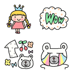 [LINE絵文字] Cute blond hair girl Riko emoji 2の画像