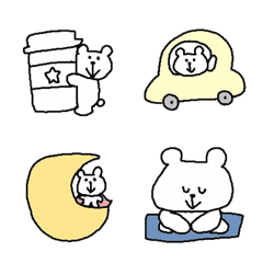 [LINE絵文字] Happy simple simple white bear emojiの画像