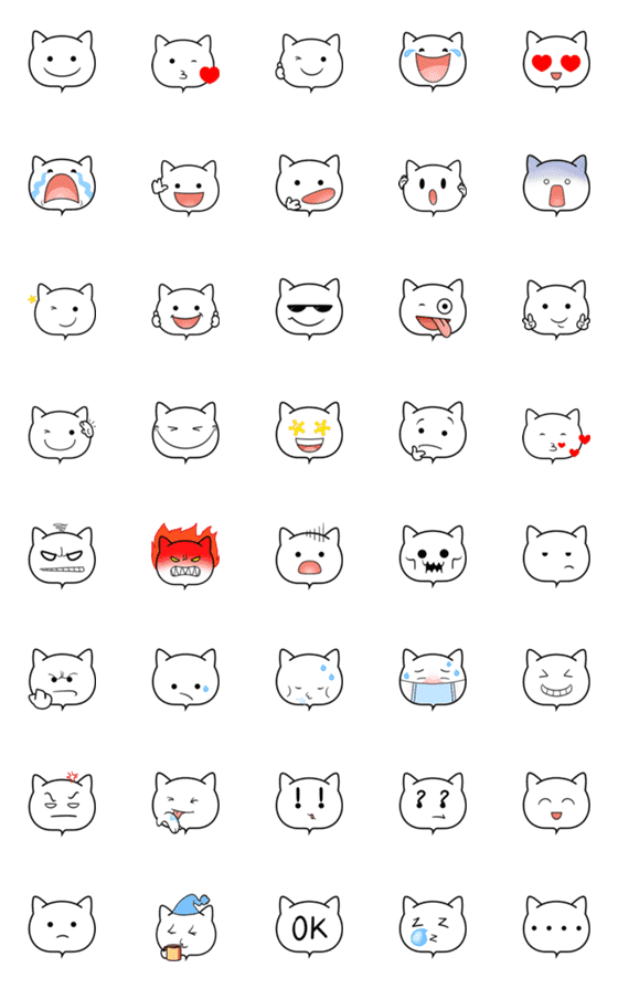 [LINE絵文字]Head Cat (Emoji talk)の画像一覧