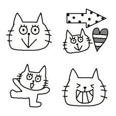 [LINE絵文字] Happy simple white catの画像