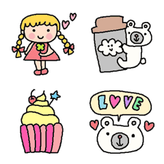 [LINE絵文字] Cute blond hair girl Riko emoji 3の画像