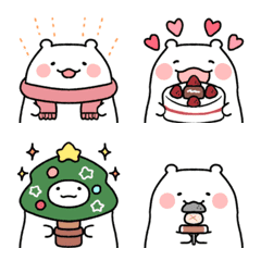 [LINE絵文字] 冬に使える！かわいいクマさん絵文字の画像