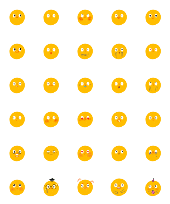 [LINE絵文字]Moon Faces v.1の画像一覧