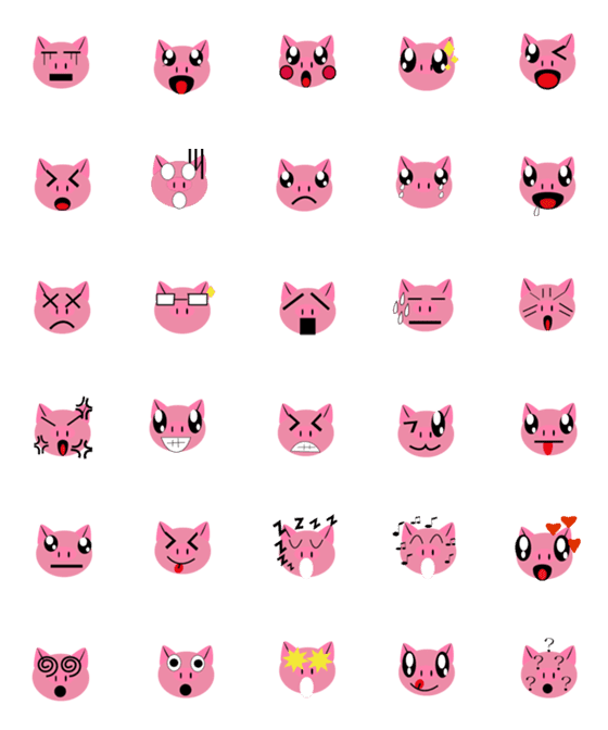 [LINE絵文字]Cat pigの画像一覧