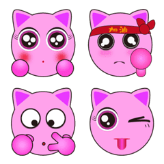 [LINE絵文字] Pink grotesque catの画像