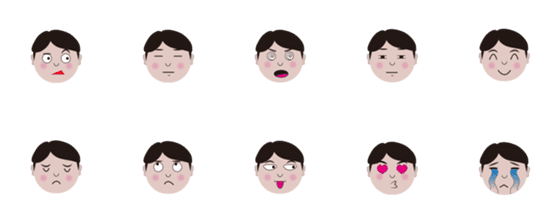 [LINE絵文字]Cute Boy's facial expressionの画像一覧