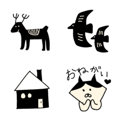 [LINE絵文字] 大人の黒♡北欧風の毎日使える絵文字の画像