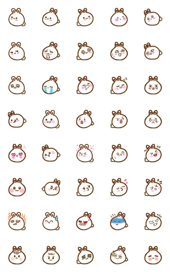 [LINE絵文字]Bunny Pao Emojiの画像一覧