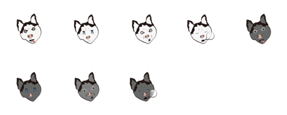 [LINE絵文字]WHITE AND BLACK DOGの画像一覧