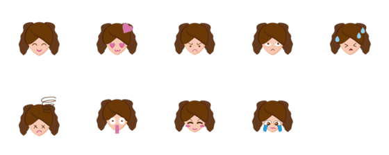 [LINE絵文字]Girl expressionの画像一覧