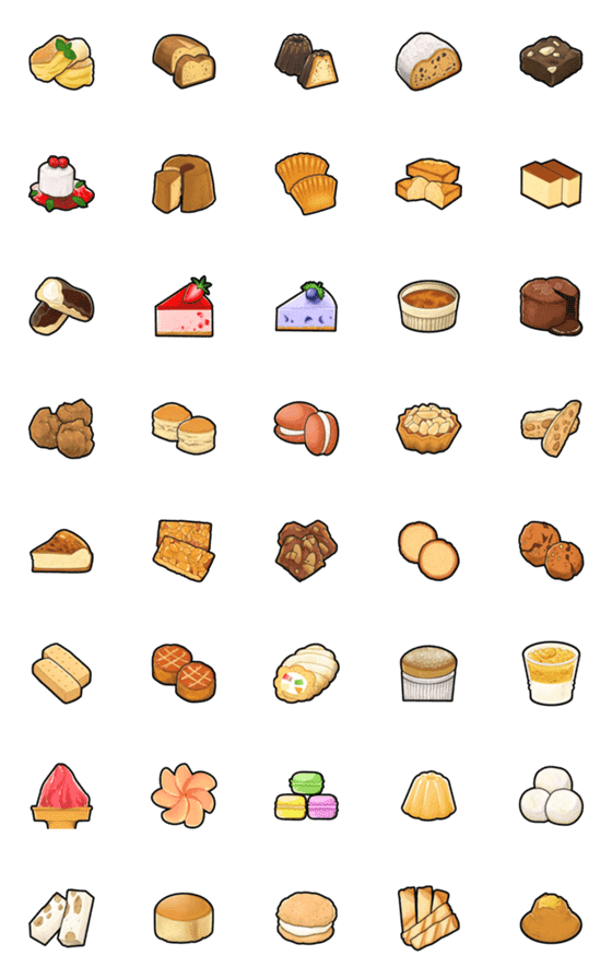 [LINE絵文字][ スイーツ2 ] みんなの絵文字 基本セットの画像一覧