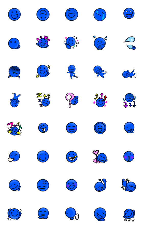 [LINE絵文字]blueblue man Emojiの画像一覧