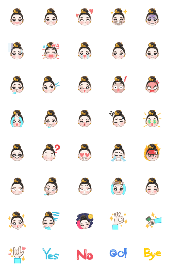 [LINE絵文字]Emoji Chao Nang of Thai LANNAの画像一覧