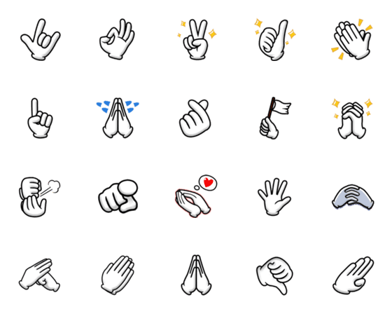 [LINE絵文字]Gloves Emojiの画像一覧