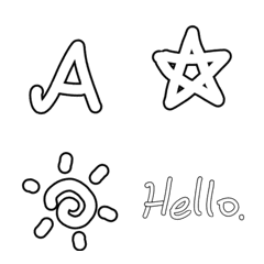 [LINE絵文字] hollow font ＆ cute iconの画像