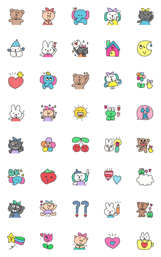 [LINE絵文字]Lilo friends emoji8の画像一覧