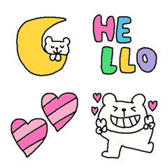 [LINE絵文字] simple Happy lovely white bearの画像