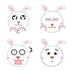 [LINE絵文字] Fat white rabbit emojiの画像