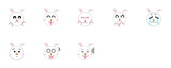 [LINE絵文字]Fat white rabbit emojiの画像一覧