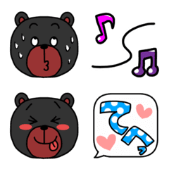 [LINE絵文字] 黒クマのくーくん 2の画像