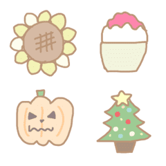 [LINE絵文字] 春夏秋冬、ゆるーいemoji。の画像