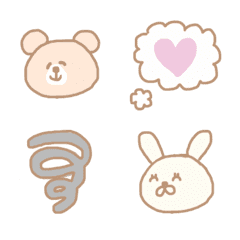 [LINE絵文字] くまとうさぎの、ゆるーいemoji。の画像