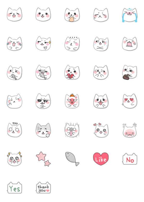 [LINE絵文字]MiMi White cat daily lifeの画像一覧