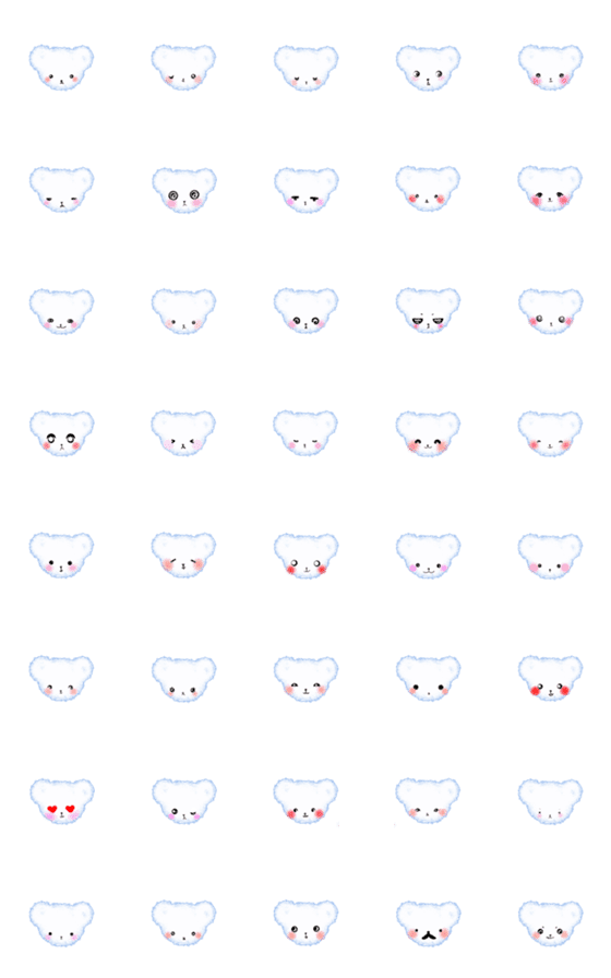 [LINE絵文字]White cloud bear 2の画像一覧