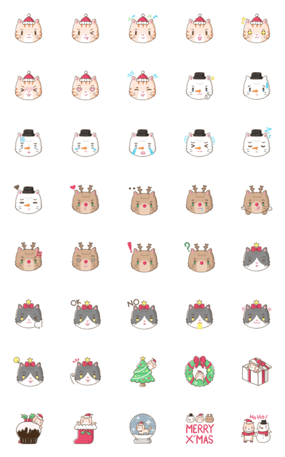 [LINE絵文字]Christmas Catの画像一覧