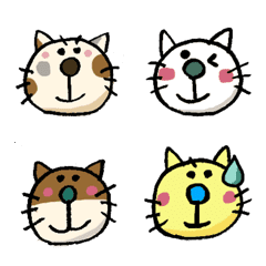 [LINE絵文字] ねこがお絵文字の画像