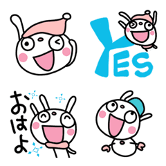 [LINE絵文字] ふんわかウサギ☆冬絵文字の画像