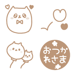 [LINE絵文字] もっちりねこ★ブラウンの画像