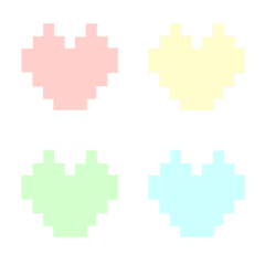 [LINE絵文字] pixel heart colorsの画像