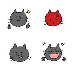 [LINE絵文字] 黒猫わさびの画像