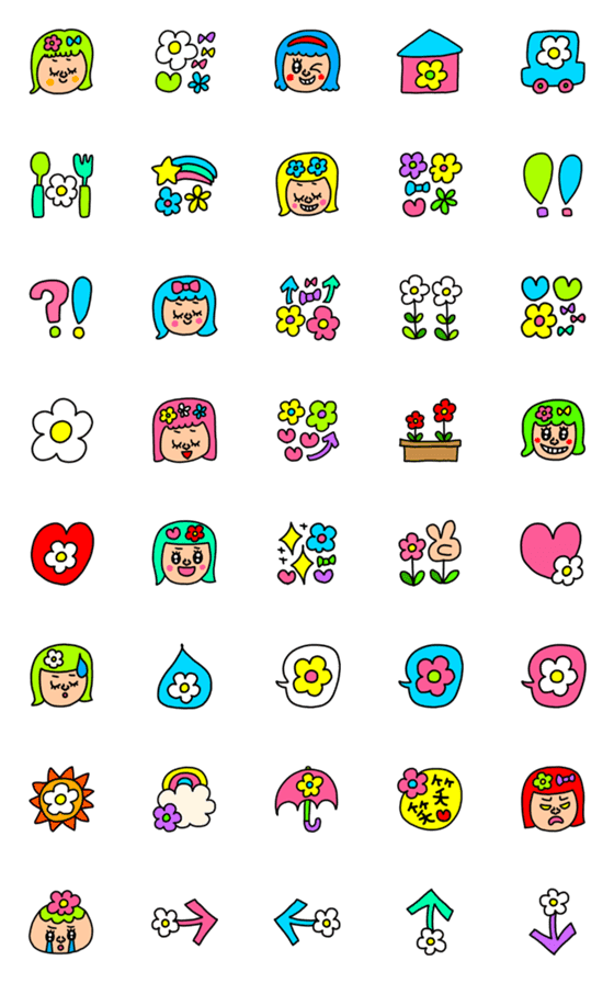 [LINE絵文字]riekimのお花いっぱいの絵文字の画像一覧