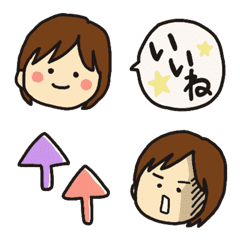 [LINE絵文字] ショート女子の画像