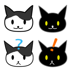 [LINE絵文字] ぶち猫さんと黒猫さんの画像