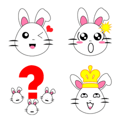 [LINE絵文字] Big Head Rabbit Emojiの画像