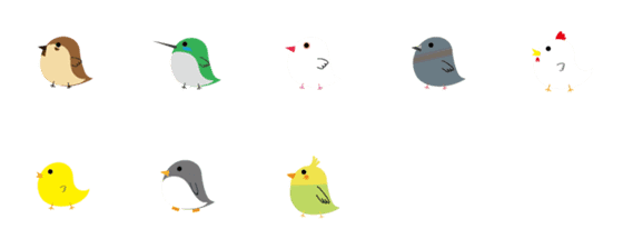 [LINE絵文字]Adorable Birdsの画像一覧