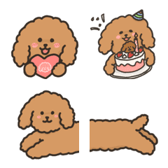 [LINE絵文字] Poodle dog cute emojiの画像