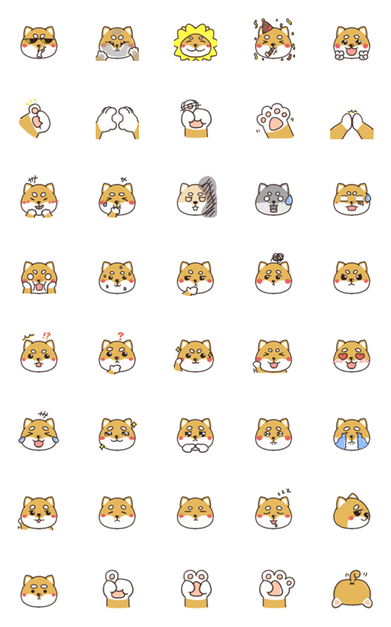 [LINE絵文字]Cute Shiba Inuの画像一覧