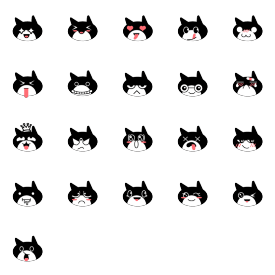 [LINE絵文字]the black FaceCatの画像一覧