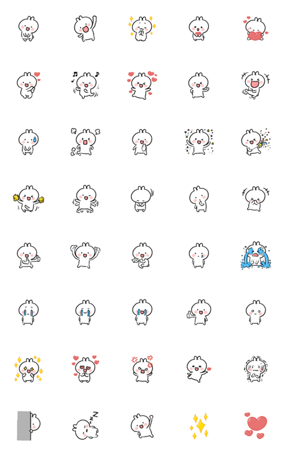 [LINE絵文字]Little ＆ Cute Rabbitの画像一覧