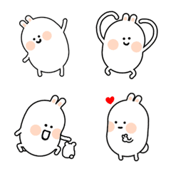 [LINE絵文字] Super cute white rabbitの画像