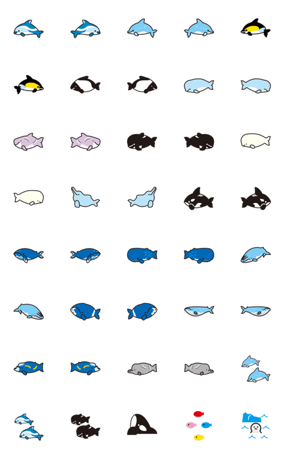 [LINE絵文字]クジラの絵文字 2の画像一覧