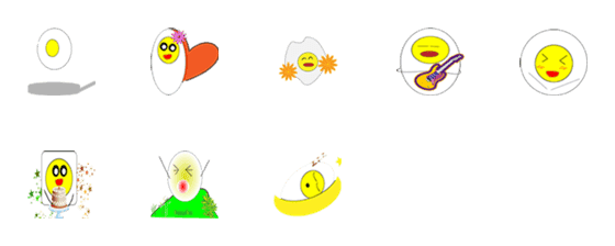 [LINE絵文字]egg guyの画像一覧