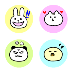 [LINE絵文字] 丸の中の動物たちの画像