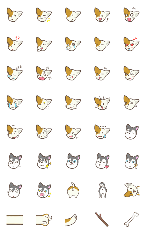 [LINE絵文字]Dog six's emojiの画像一覧