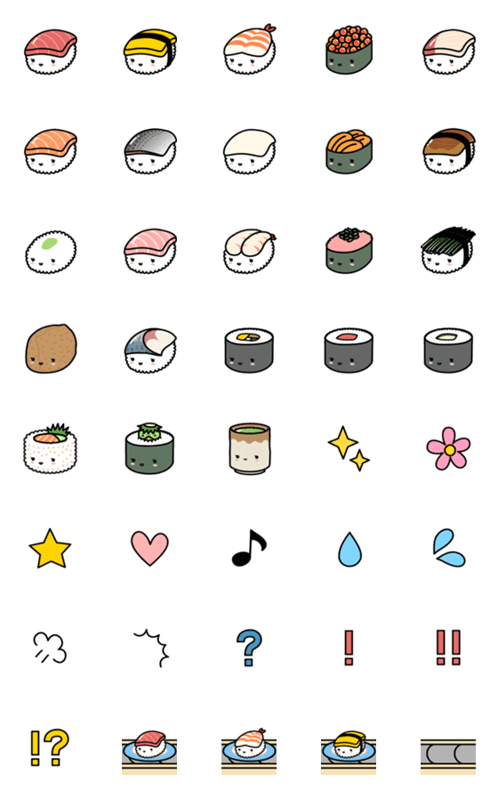 Line絵文字 絵文字で寿司ゆき 40種類 1円